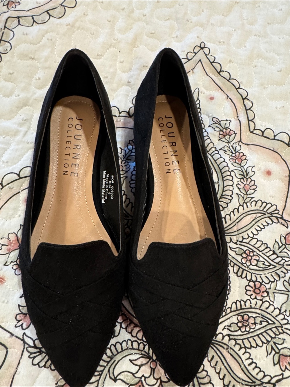 Journee Collection Black Pointed Toe Loafers